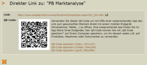 Screenshot Link mit QR-Code zu Ihrem Dokument